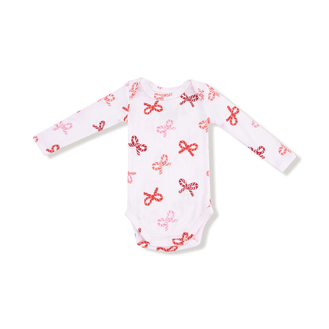 Candy Cane Bows Lap Shoulder Bodysuit