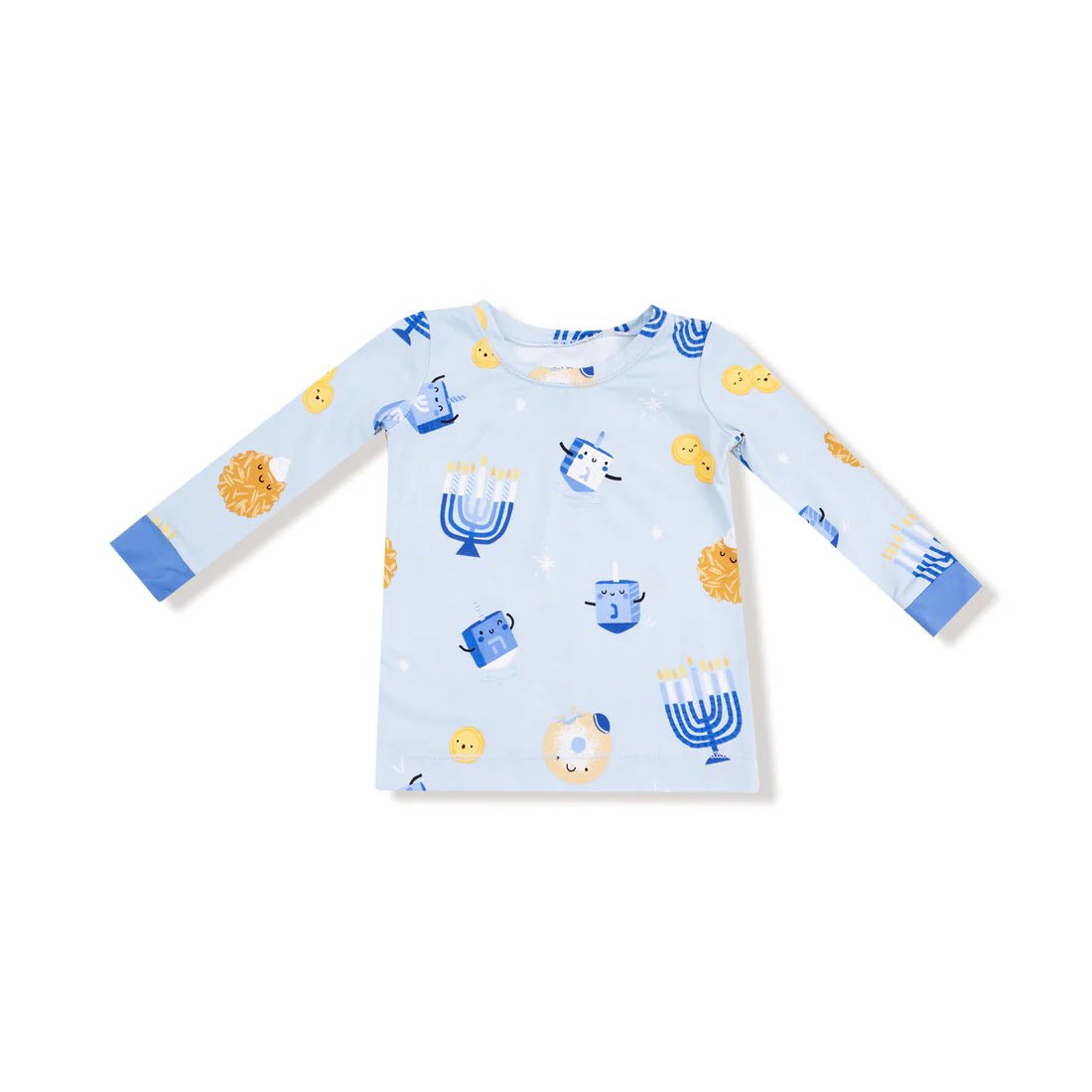 Hanukkah Blue Long Sleeve Loungewear Set