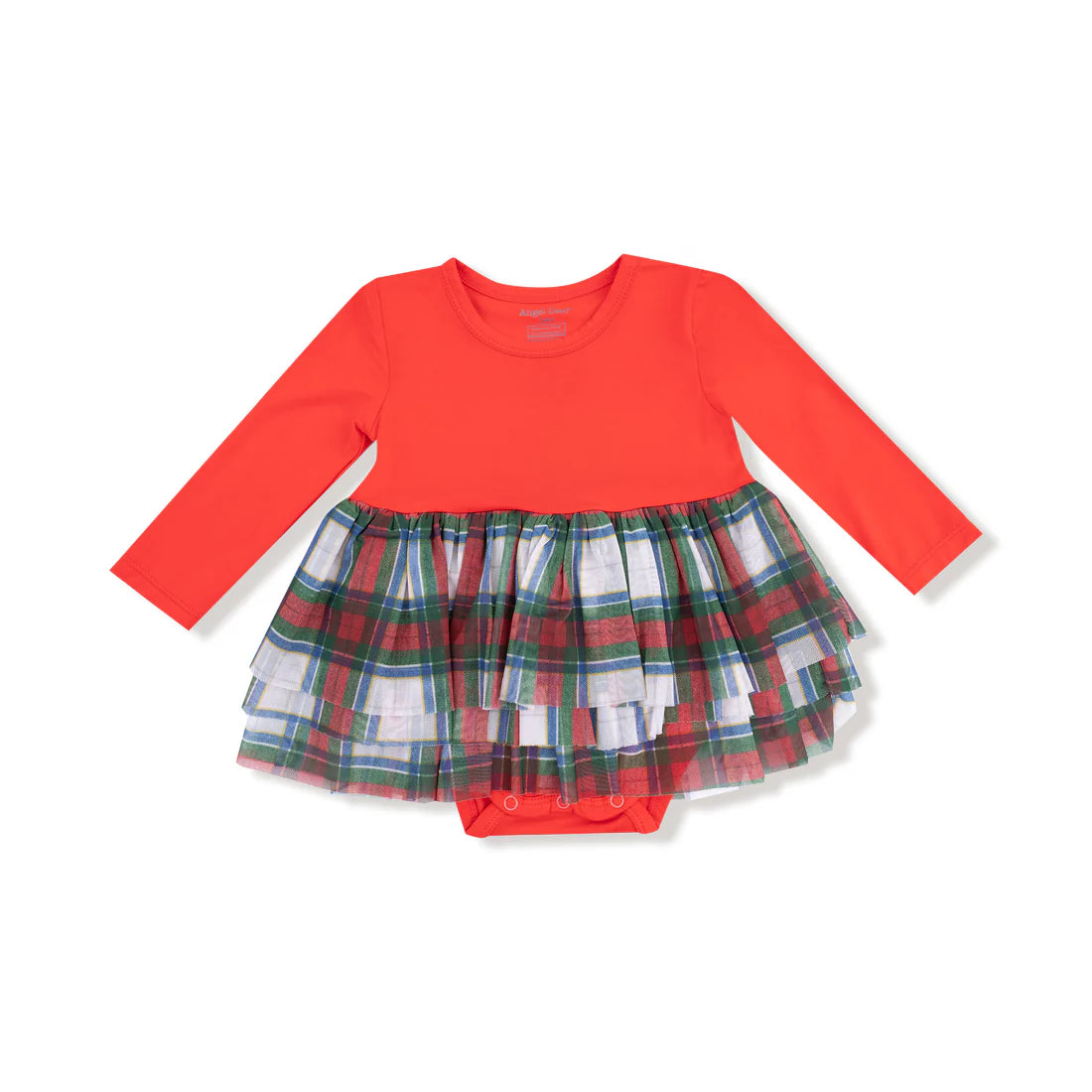 Holiday Plaid Long Sleeve Tutu Bodysuit