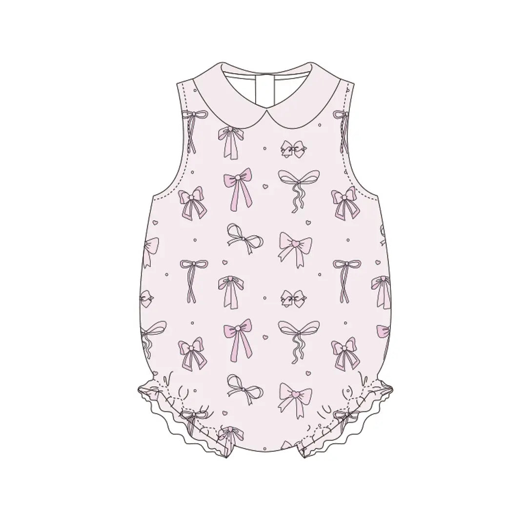 Bows Bubble Romper in Pink