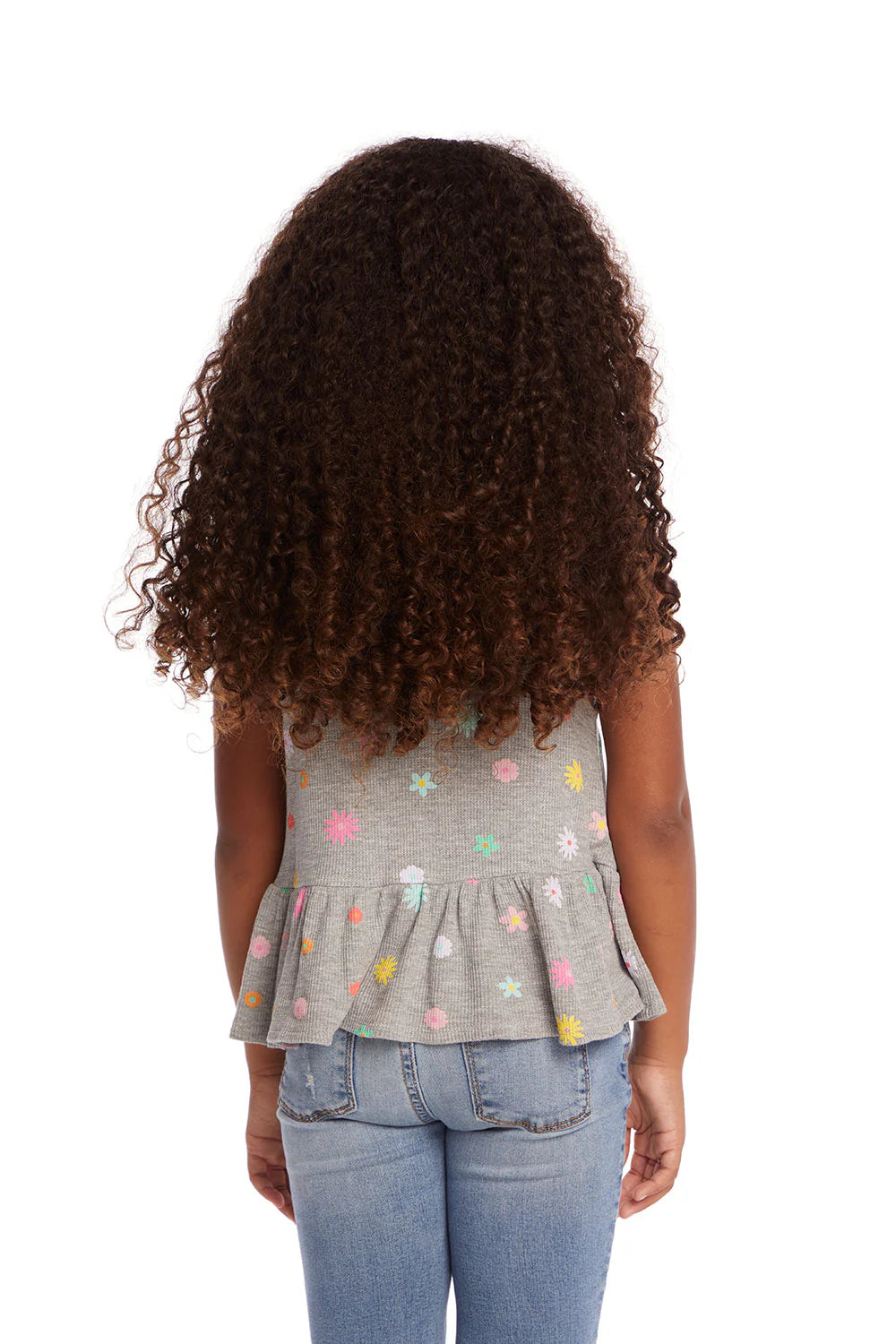 Amelia Waffle Knit Embroidery Flowers Tank Top