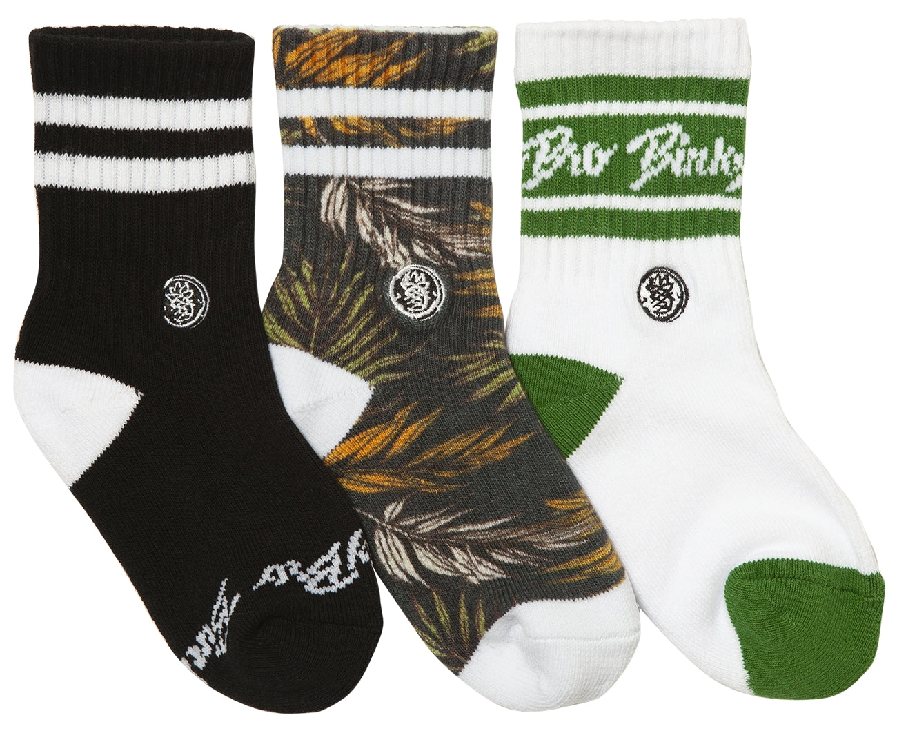 3-Pack Charcoal Palms Socks