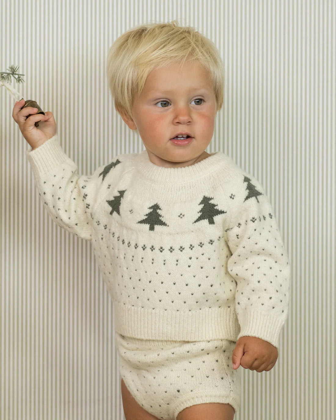 Knit Bloomer + Fair Isle Sweater || Evergreen Speckle + Trees