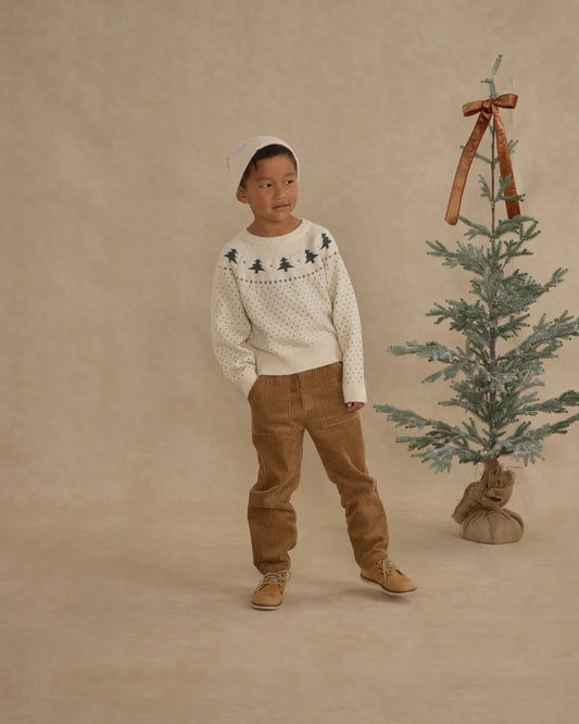 Fair Isle Sweater || Trees 2-3Y
