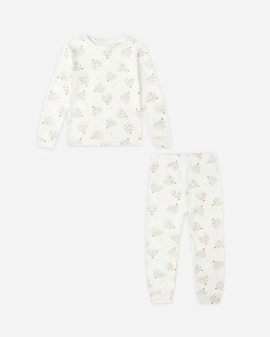 Organic Long Sleeve Pajama Set || Hanukkah