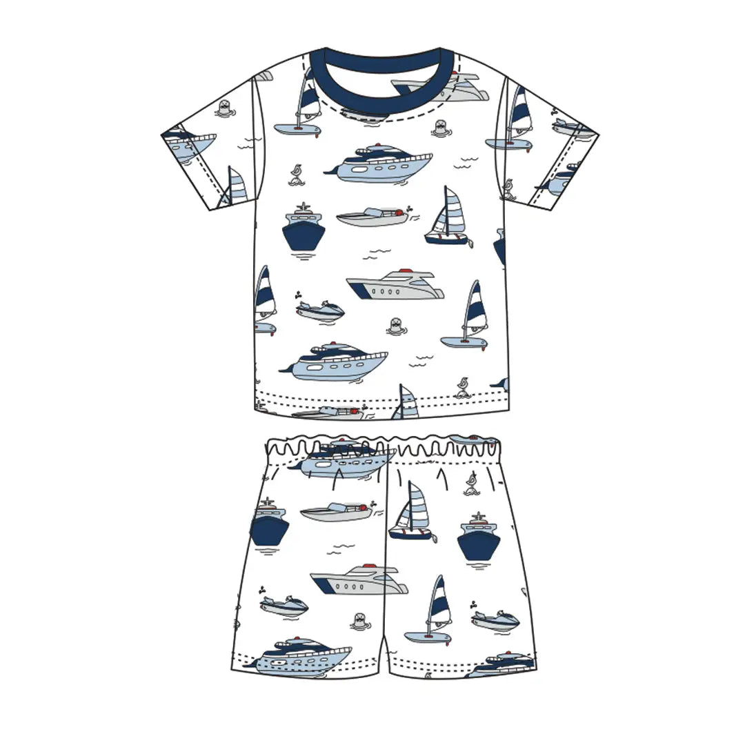 Boats Short Sleeve Boy Pajama Set
