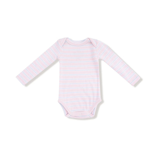 Multi Stripe - Pink  Lap Shoulder Bodysuit
