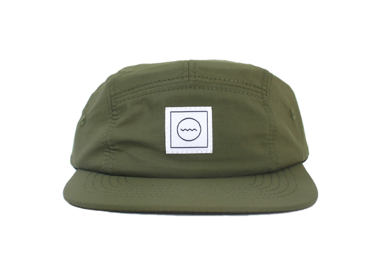 Waterproof Five-Panel Hat in Moss