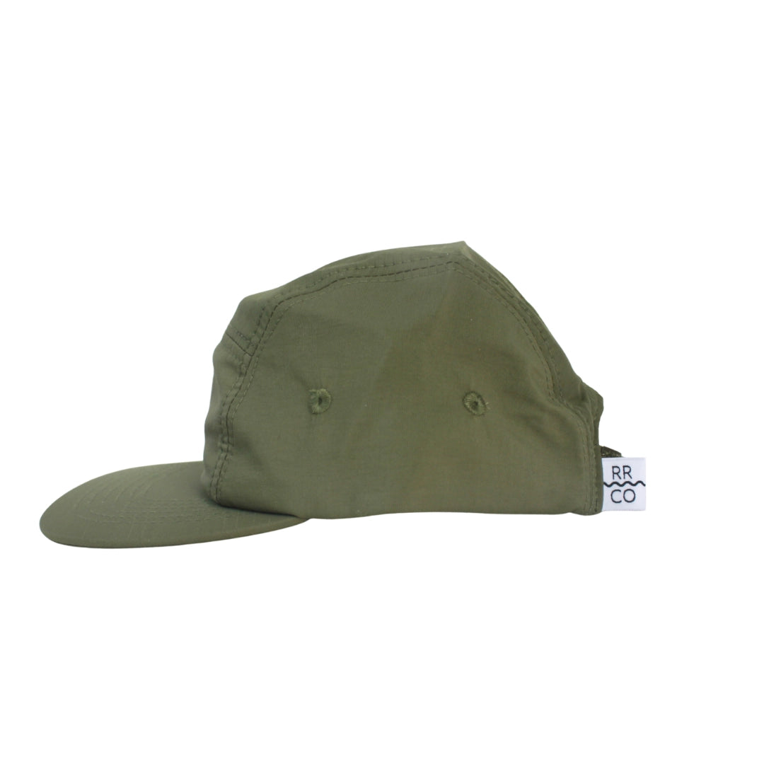 Waterproof Five-Panel Hat in Moss