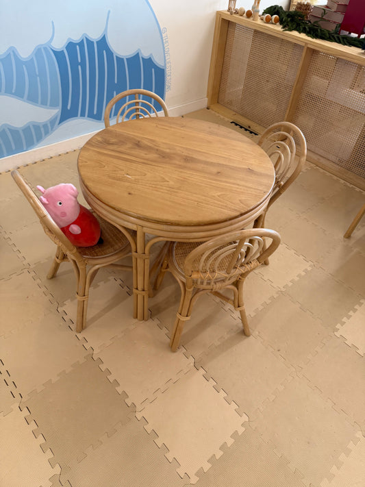 Rattan Table with  4 chairs