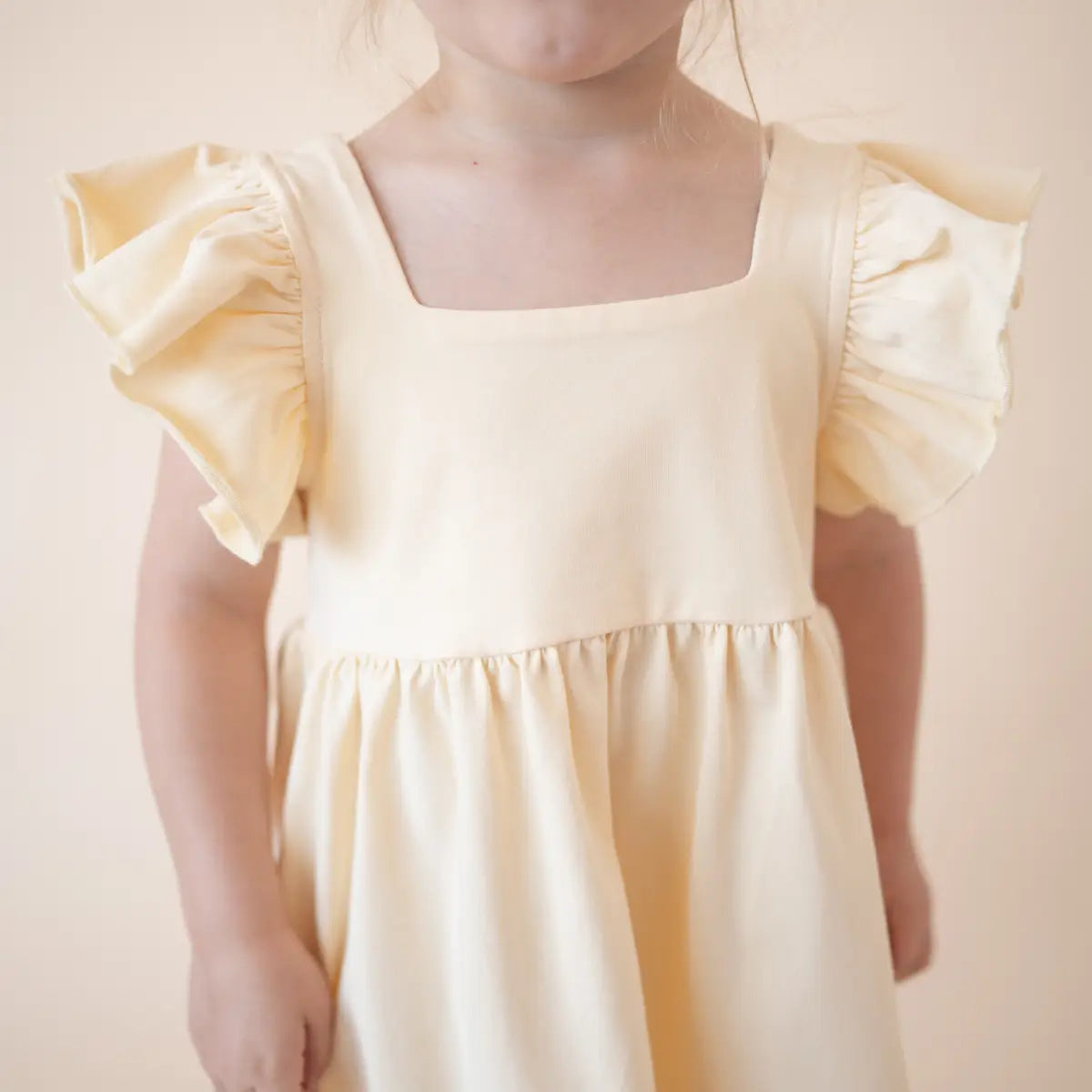 Organic Cotton Flutter Dress | Lemonade Yellow