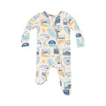 2 Way Zipper Footie - Beach Patches