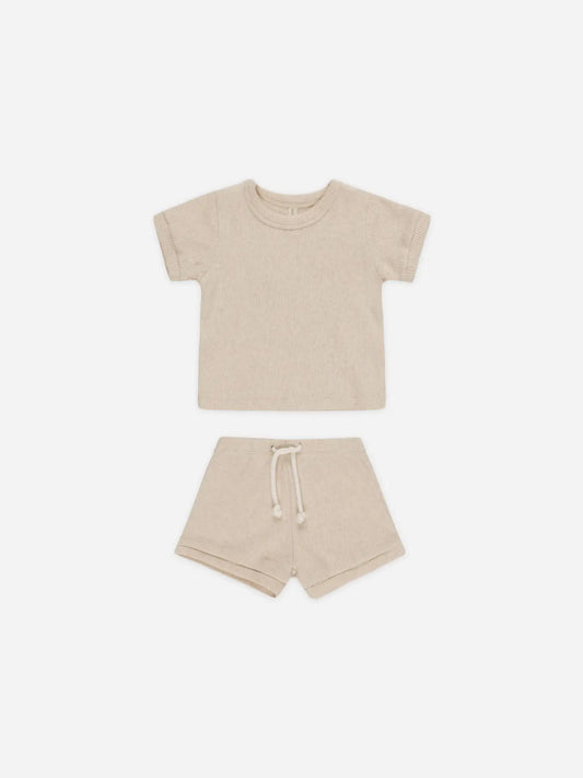 Ribbed Shortie Set || Taupe