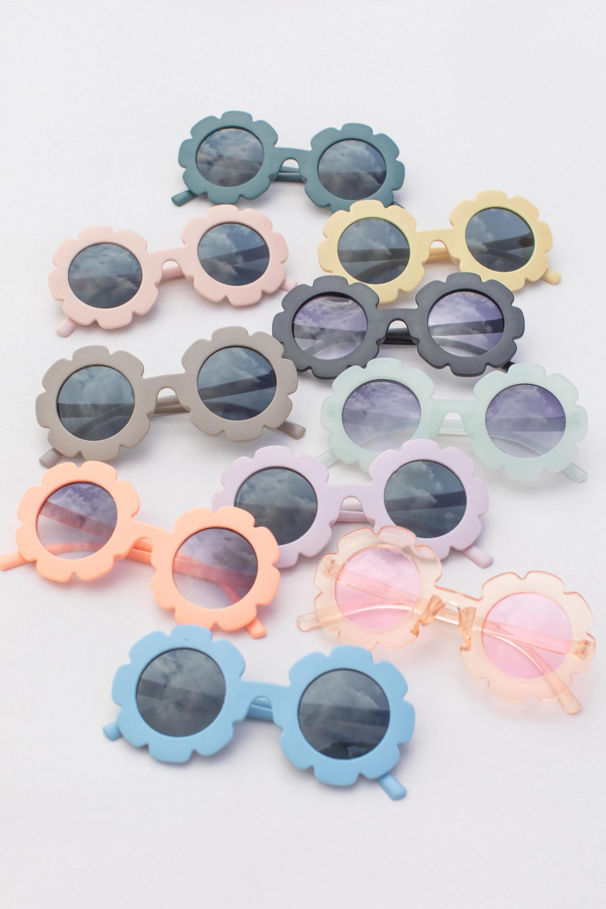 Kids Toddler Round Flower Sunglasses