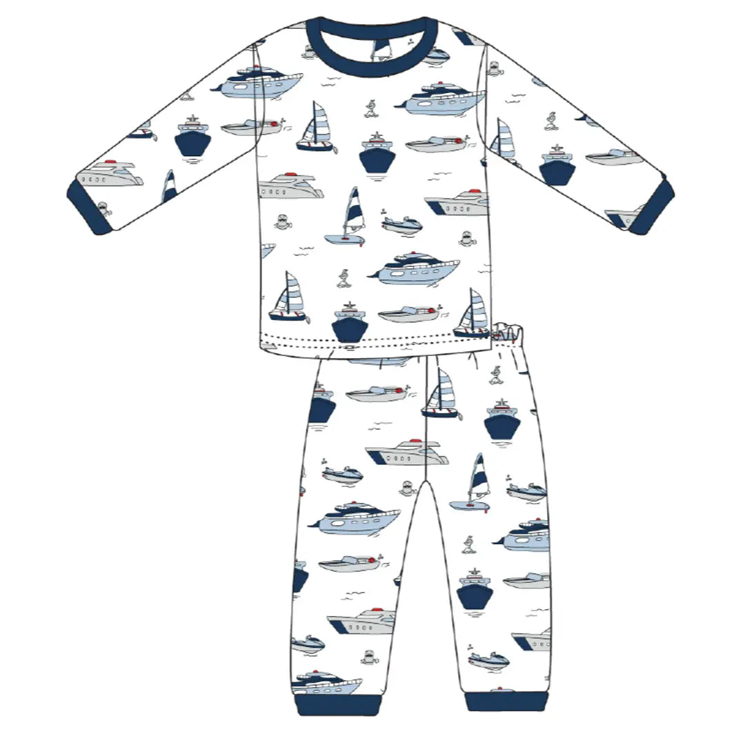 Boats Long Sleeve Boy Pajama Set