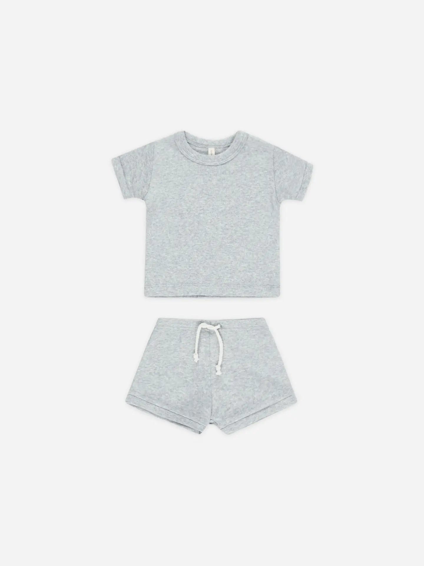 Ribbed Shortie Set || Dusty Blue