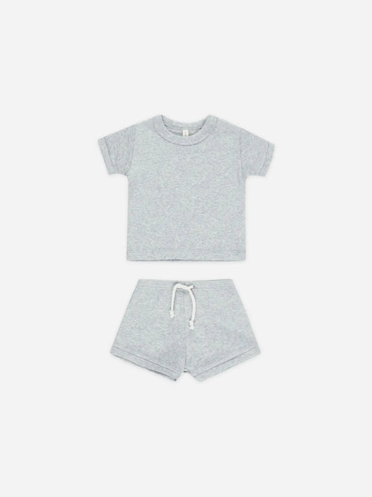 Ribbed Shortie Set || Dusty Blue