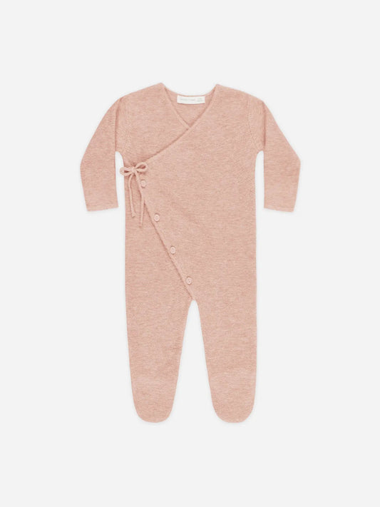 Wrap Knit Footie || Heathered Rose