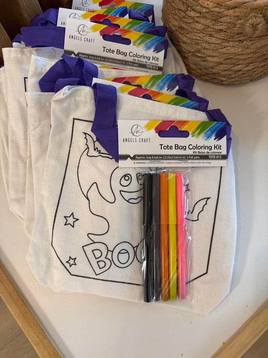Color your own tote ghost