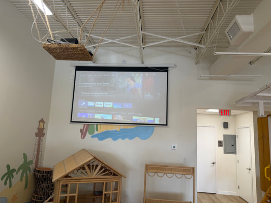 Epson laser projector with motorized screen