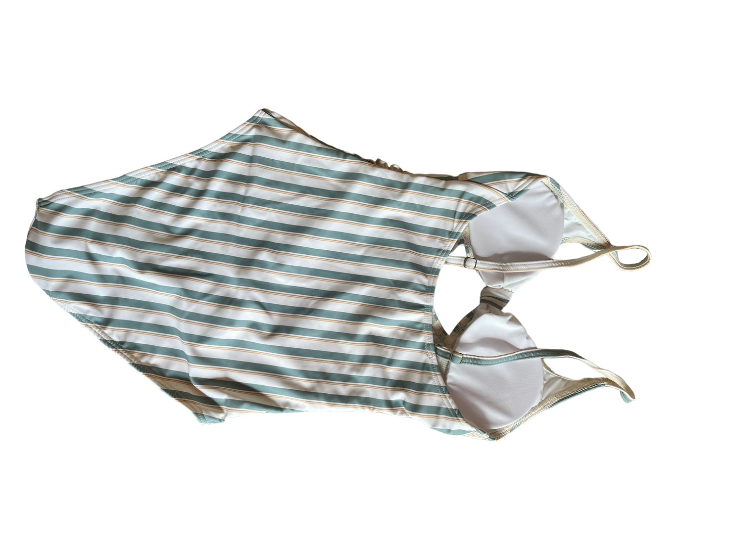 Key Hole One-Piece Aqua Stripe