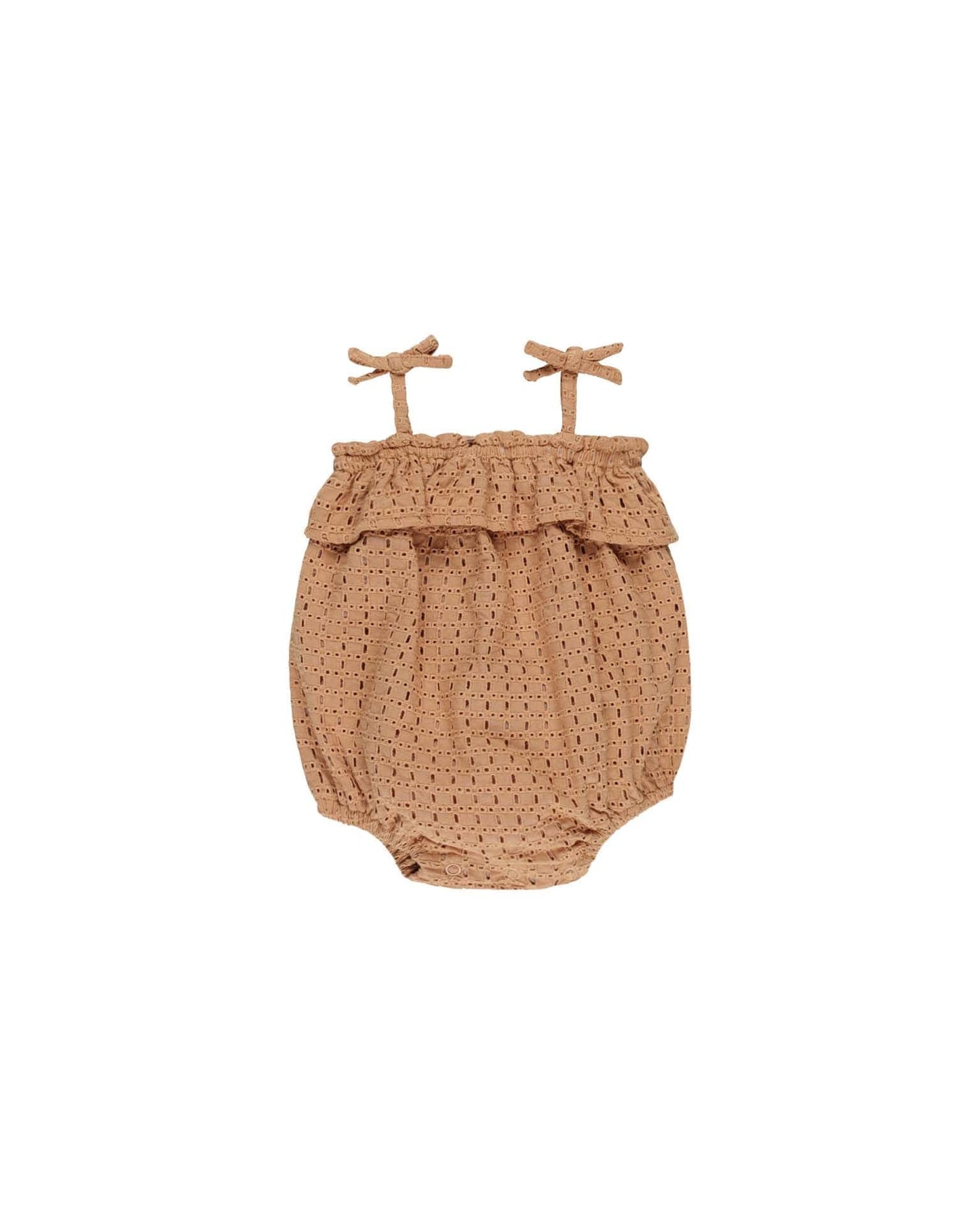 Ruffle Romper In Grapefruit
