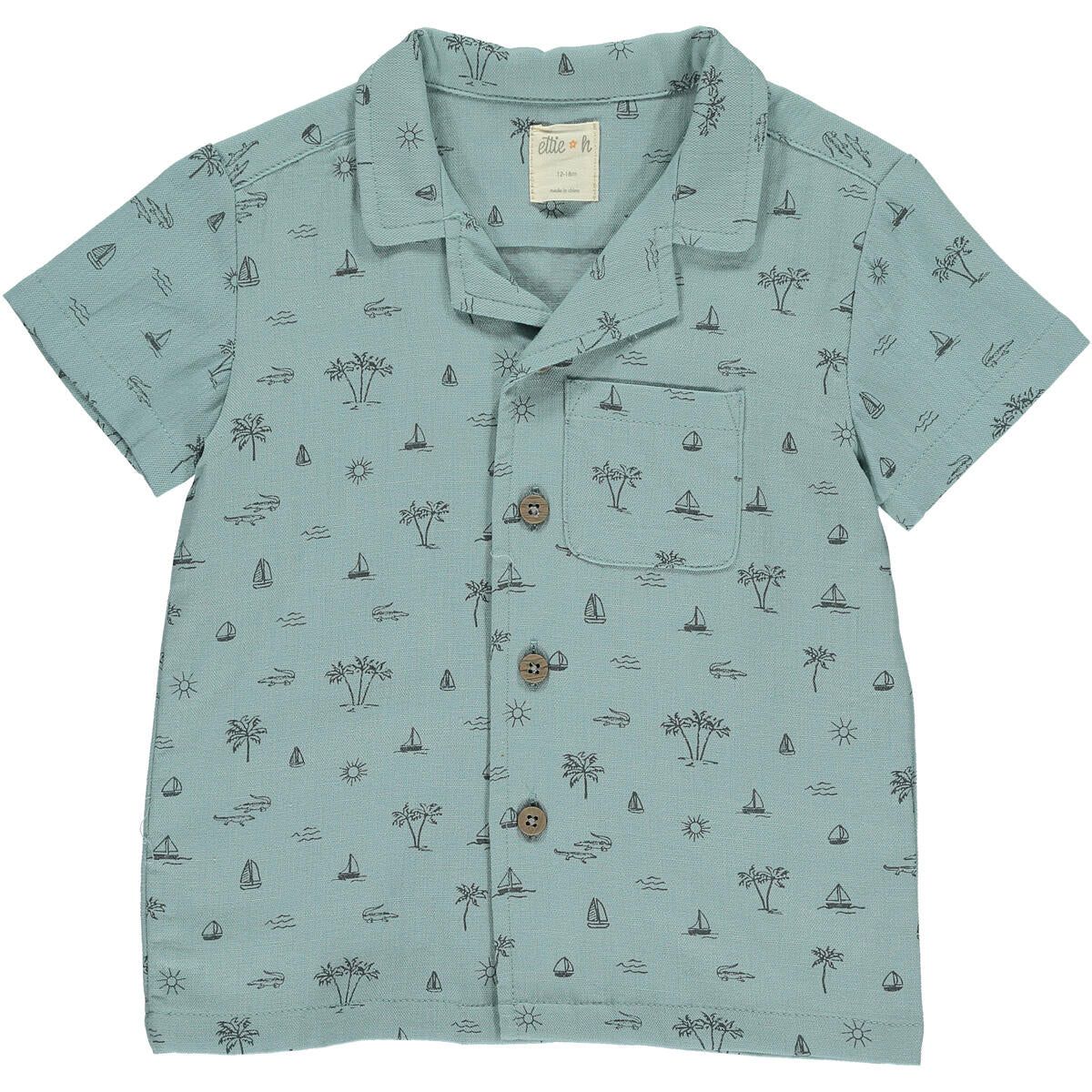 Blue Island Boats Button Down