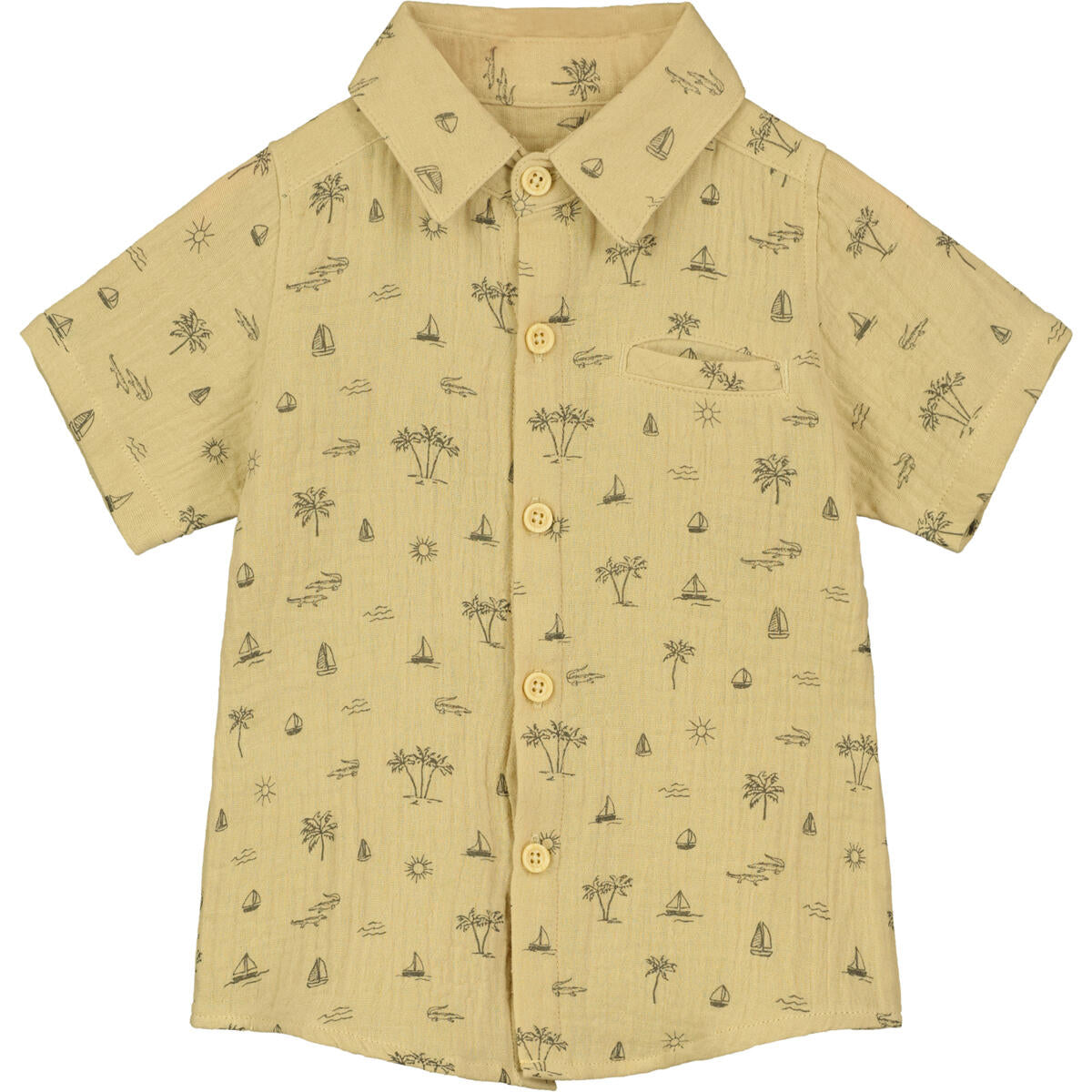 Sand Island Boats Button Down