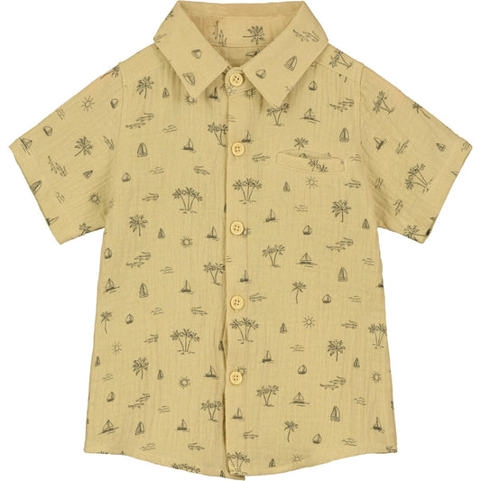 Sand Island Boats Button Down