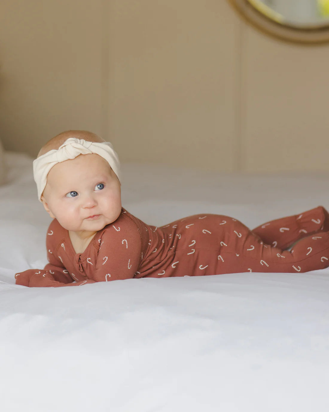 Bamboo Zip Footie || Candy Canes