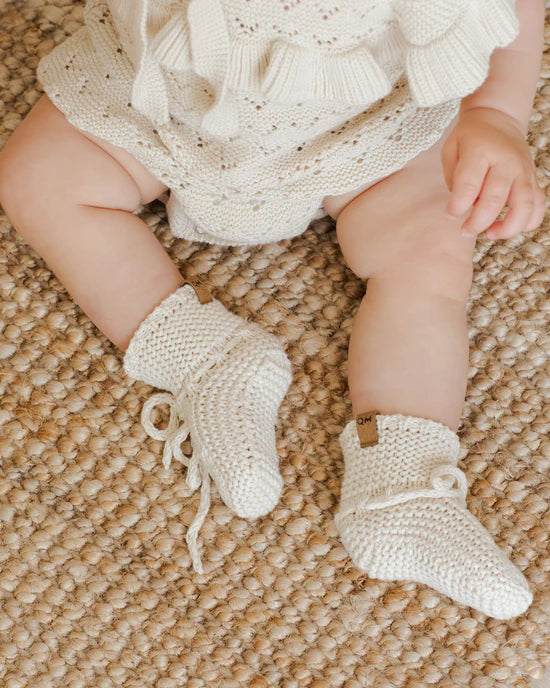 Knit Booties || Speckled Natural