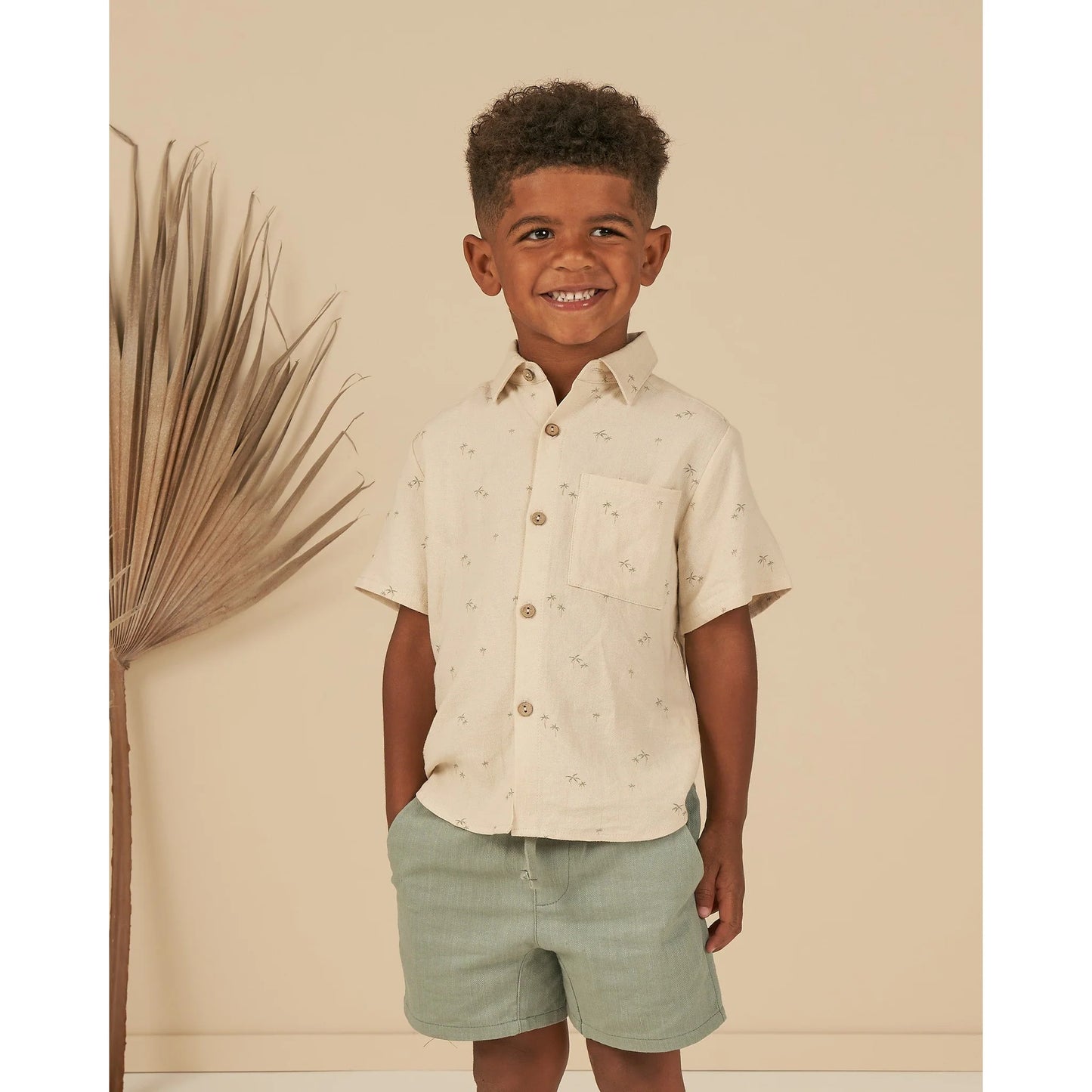 Short Sleeve Collared Shirt - Palm