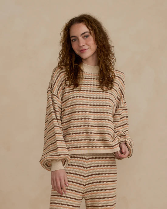 Boxy Crop Sweater | Honeycomb Stripe