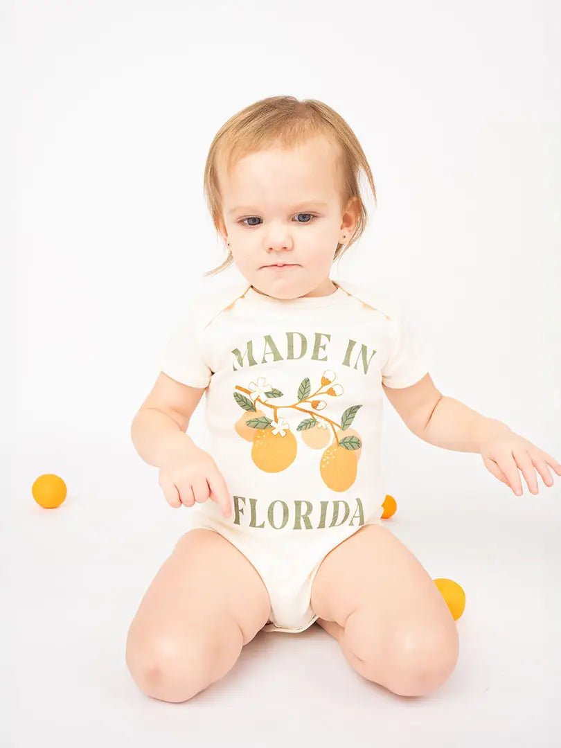 Made in Florida Oranges Cotton Onesie Florida