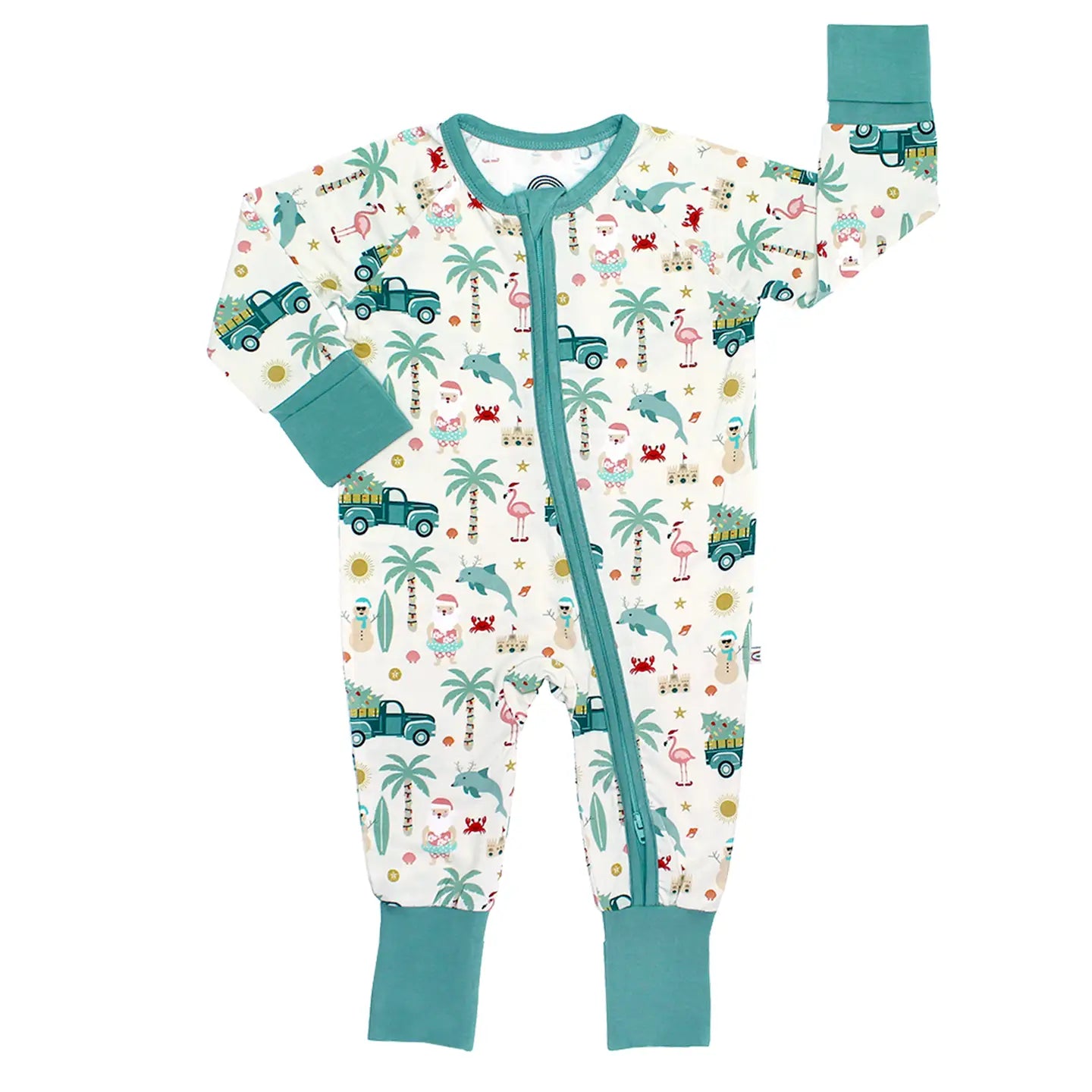 Coastal Christmas Bamboo Convertible Baby Pajama