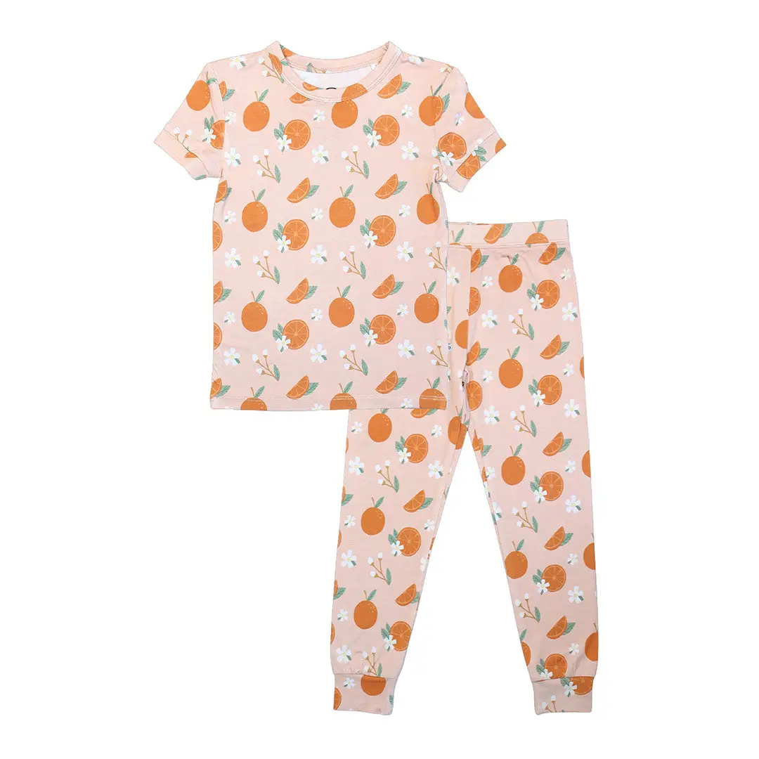 Freshly Squeezed Oranges Bamboo Toddler Pajamas Sleepwear Set