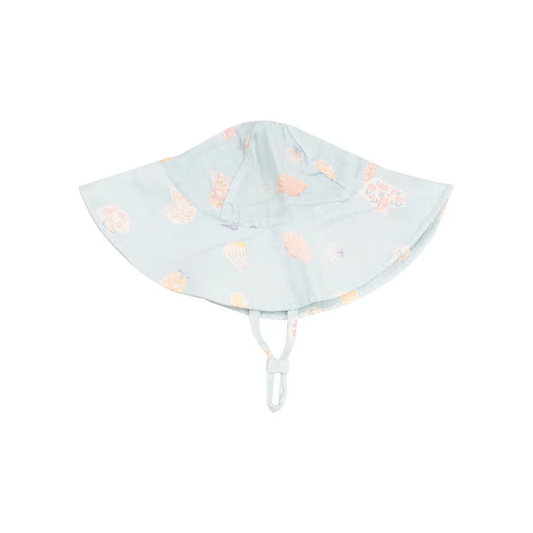 WIDE BRIM SUNHAT - PRETTY SEASHELLS