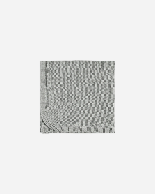 Knit Baby Blanket || Dusty Blue