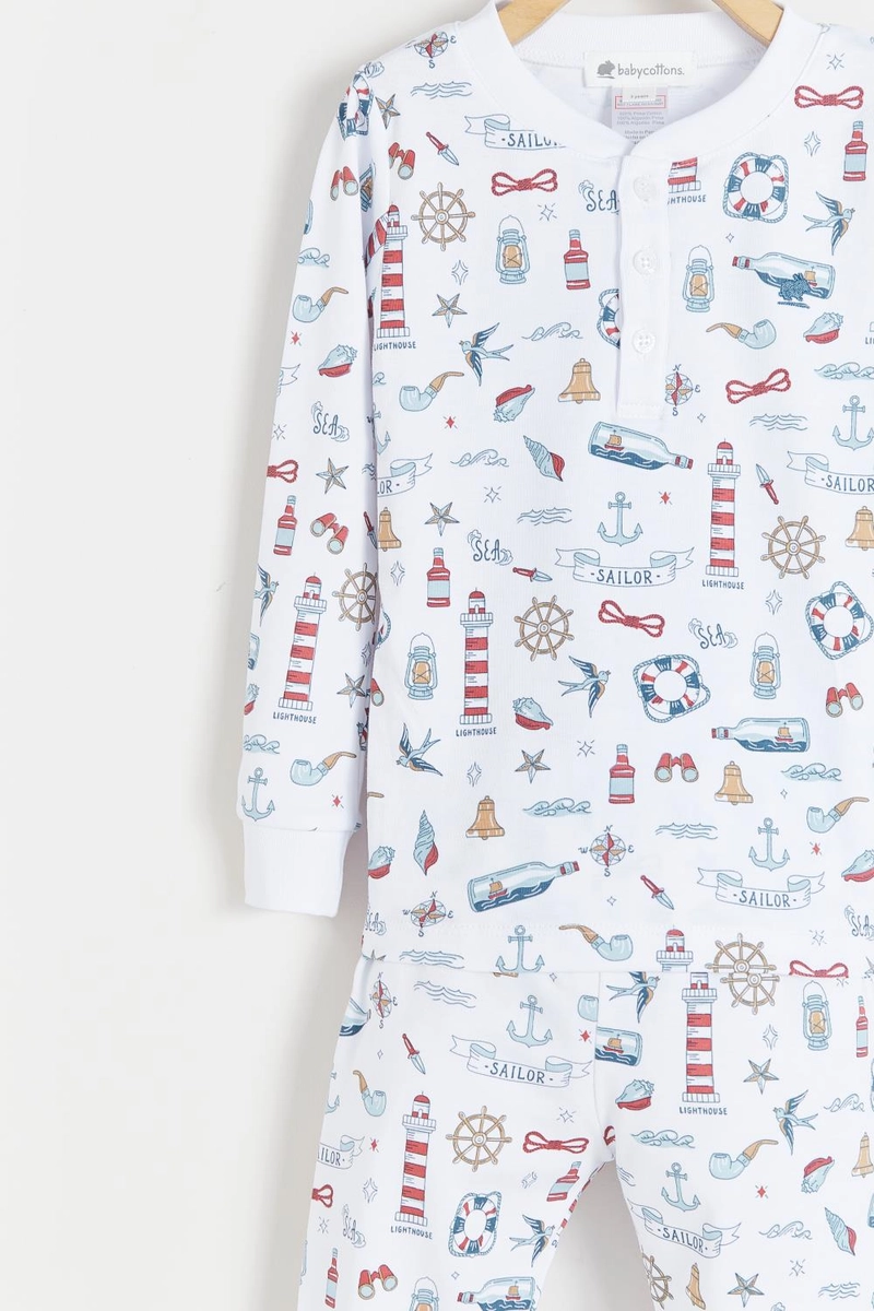 Sailor Snug Fit Long Pajamas