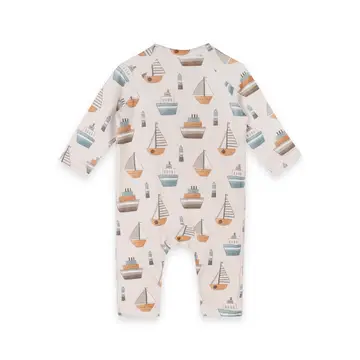 Boats Kangaroo Pocket Baby Jumpsuit (Organic Jersey)