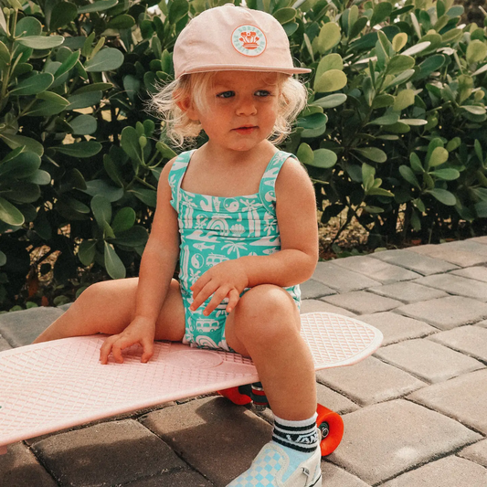 Little Surfer Girl Pink Nylon Cap