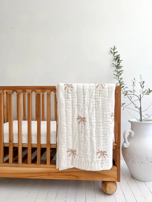 Nude Palm Quilt - Cotton Filled