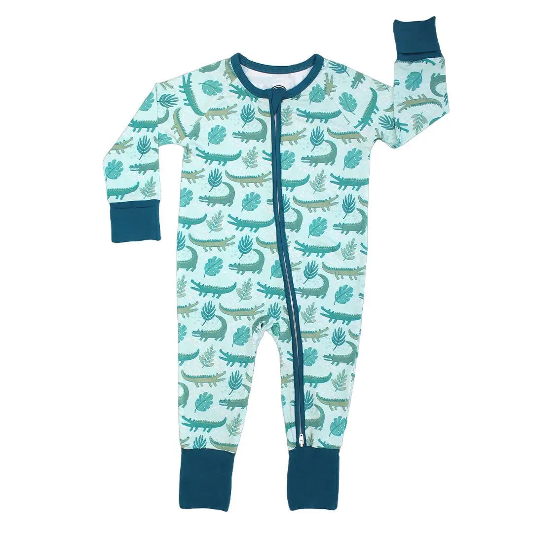 Later Gator Alligator Bamboo Convertible Pajamas Florida Baby Gift