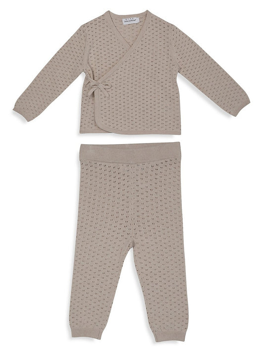 Baby Girl's 2 Piece Pointelle Cardigan Pants Set