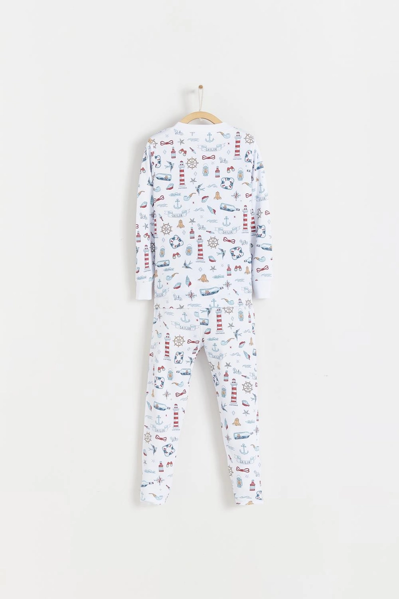 Sailor Snug Fit Long Pajamas