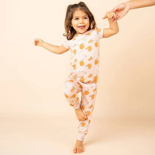 Freshly Squeezed Oranges Bamboo Toddler Pajamas Sleepwear Set