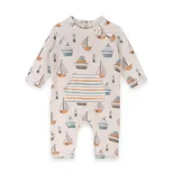 Boats Kangaroo Pocket Baby Jumpsuit (Organic Jersey)
